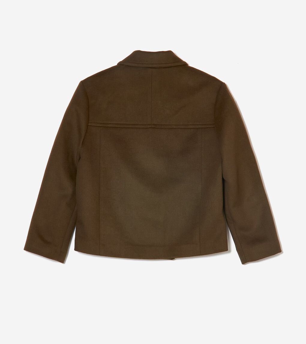 ショート ボクシー サージ ツイル ウール ジャケット womens