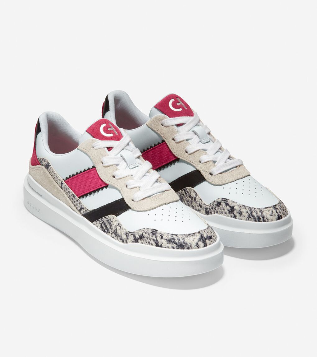 グランドプロ ラリー ミックス レザー スニーカー womens.