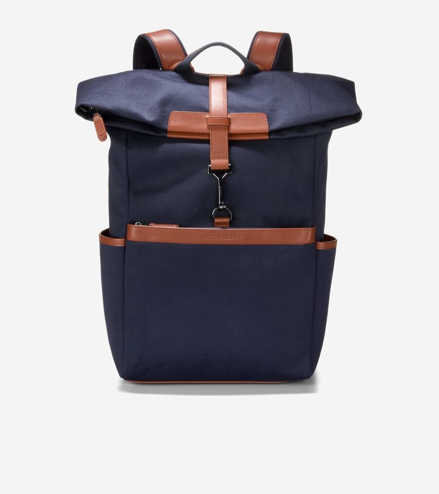 COLE HAAN コールハーン ネイビー レザーバックパック コール ハーン公式】メンズ バッグ(バックパック・リュック