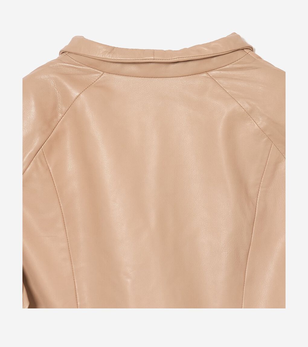 モウルデッドカラーアシンメトリックレザージャケット womens.