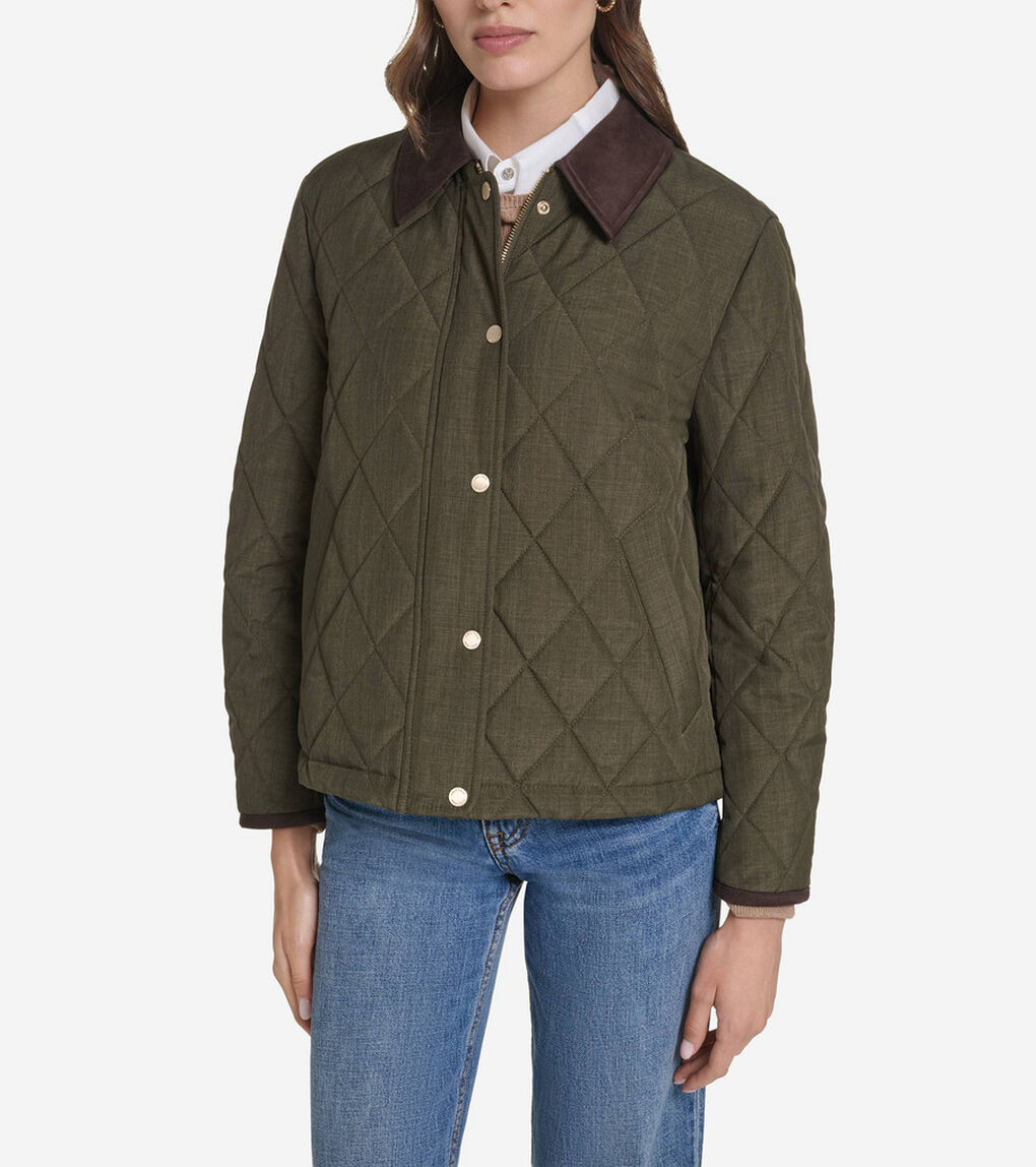クロス ハッチ ショート キルト ジャケット womens