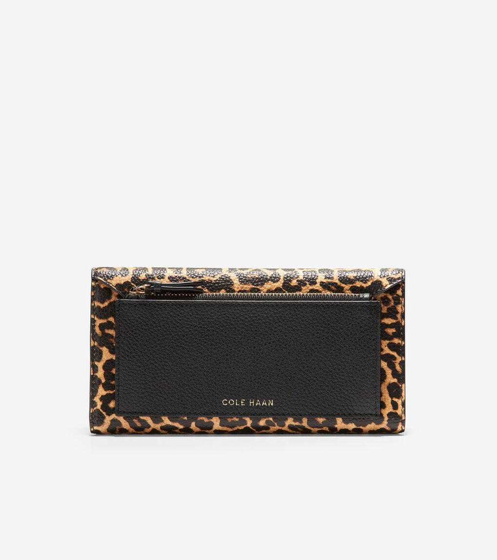 カラー ブロック フラップ ウォレット womens.