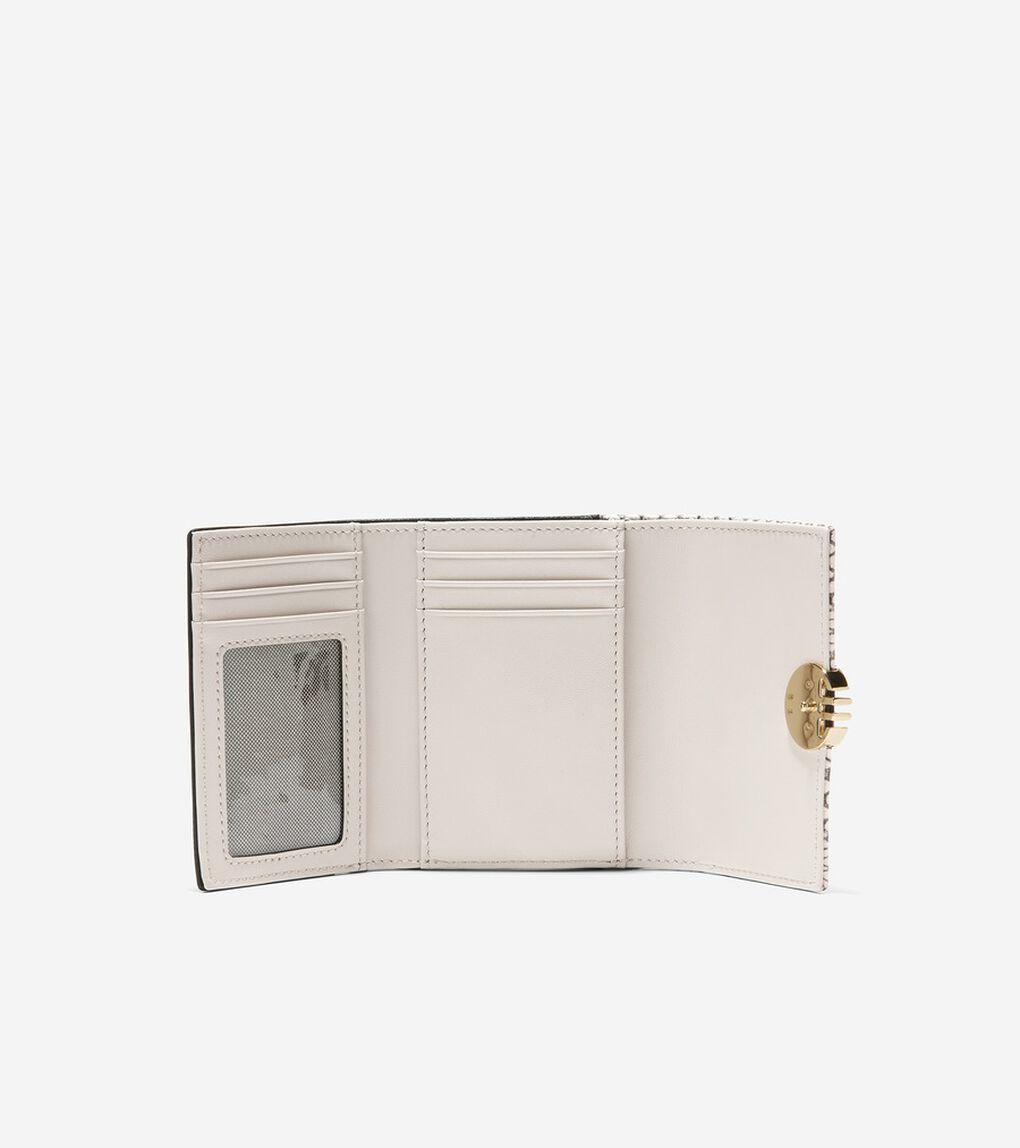 レザー スモール トライフォールド ウォレット womens.
