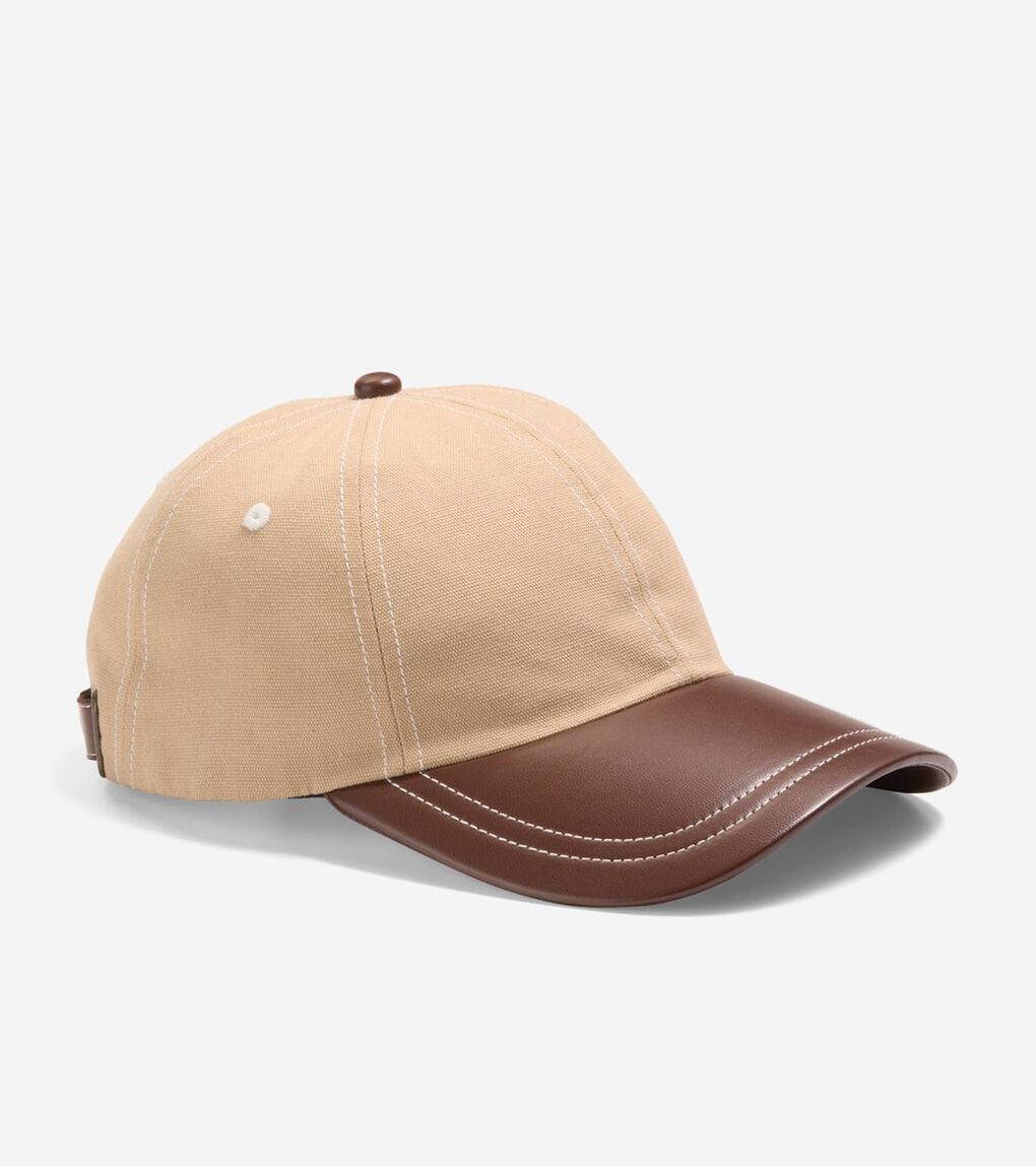 キャンバスウィズレザーベースボールキャップ womens