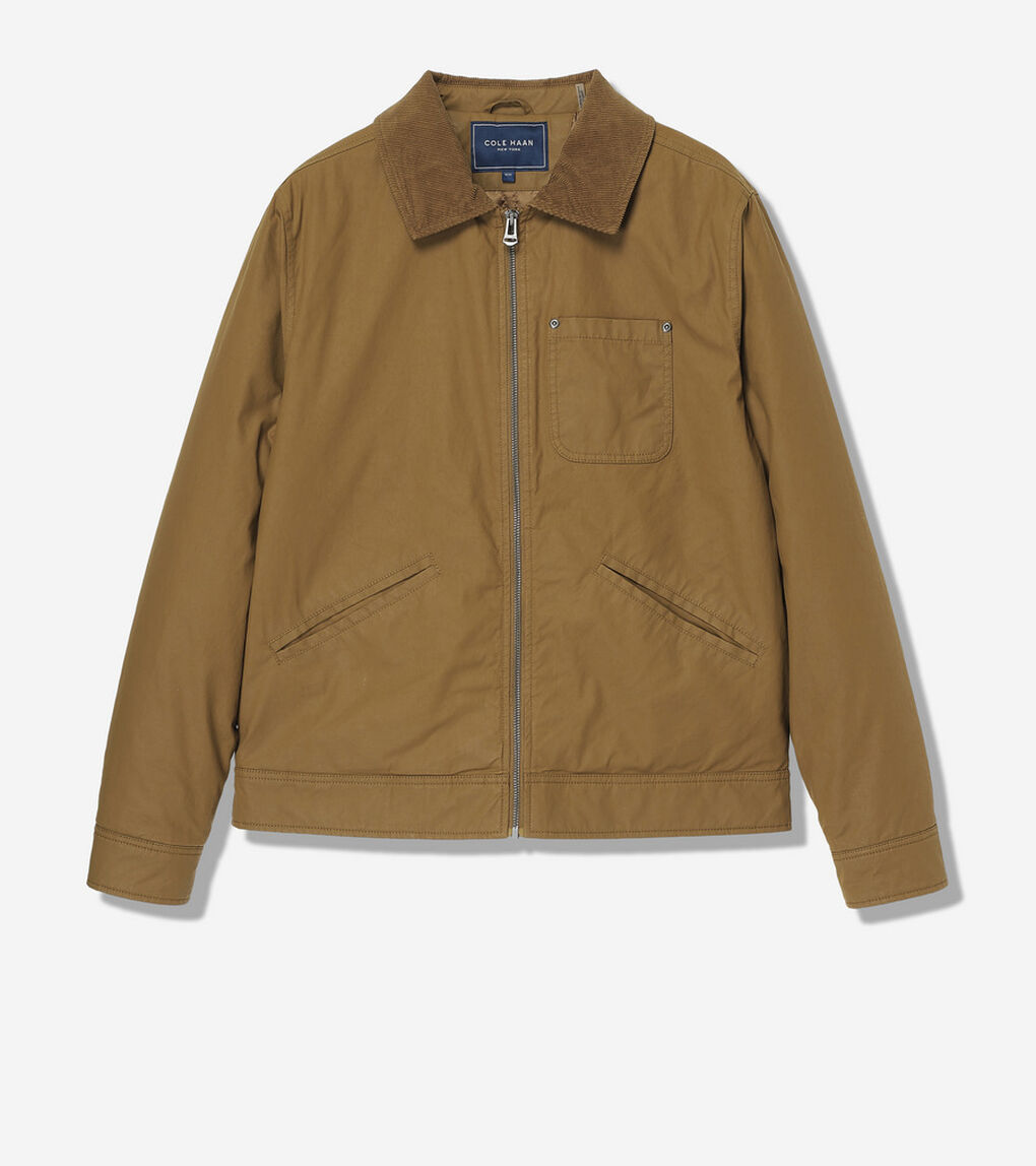 コーティッド コットン トラッカー ジャケット mens