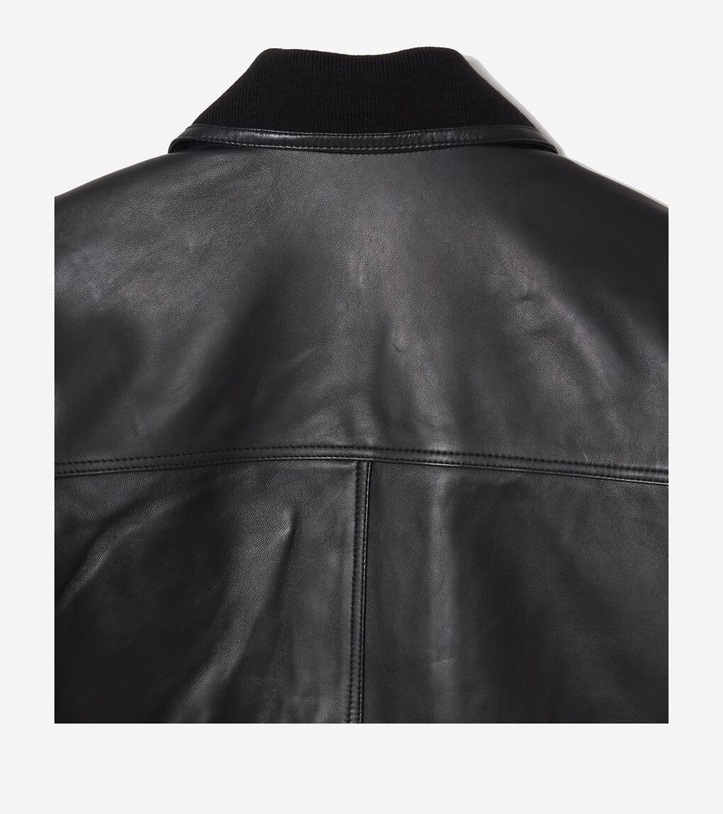 ソフトラムジャケットウィズニットカラー mens