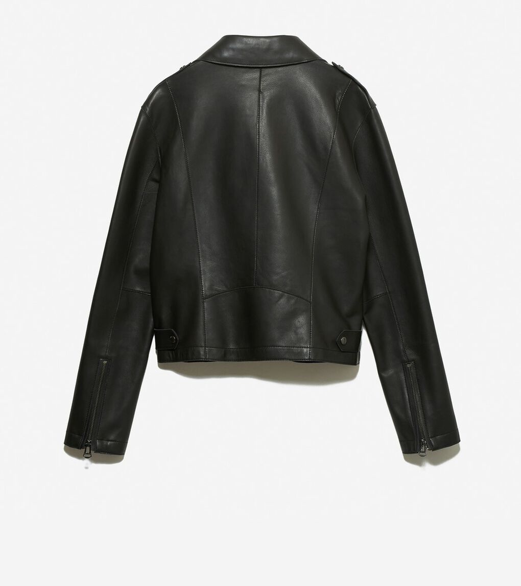 アシンメトリック レザー ジャケット womens.