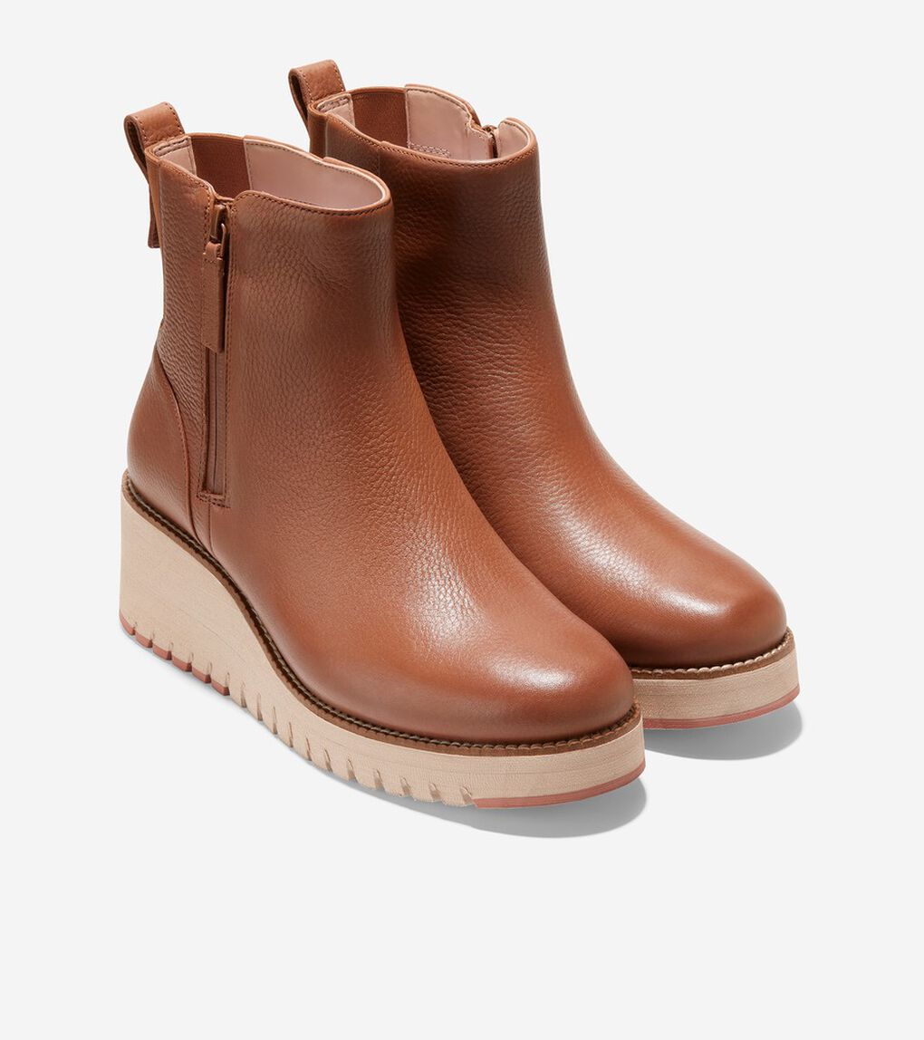 ゼログランド シティ ウェッジ サイド ジップ ブーツ ウォータープルーフ womens.