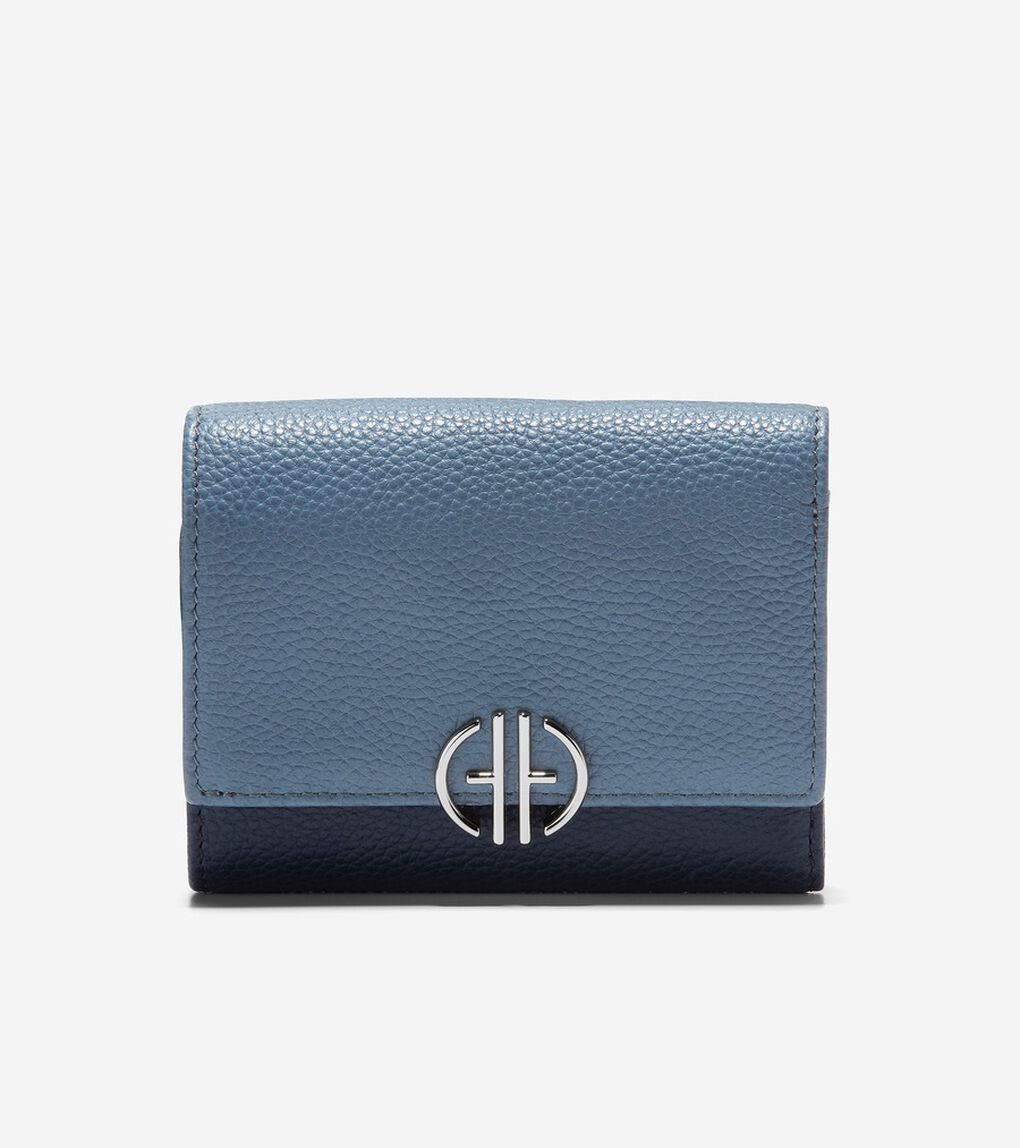 レザー スモール トライフォールド ウォレット womens.