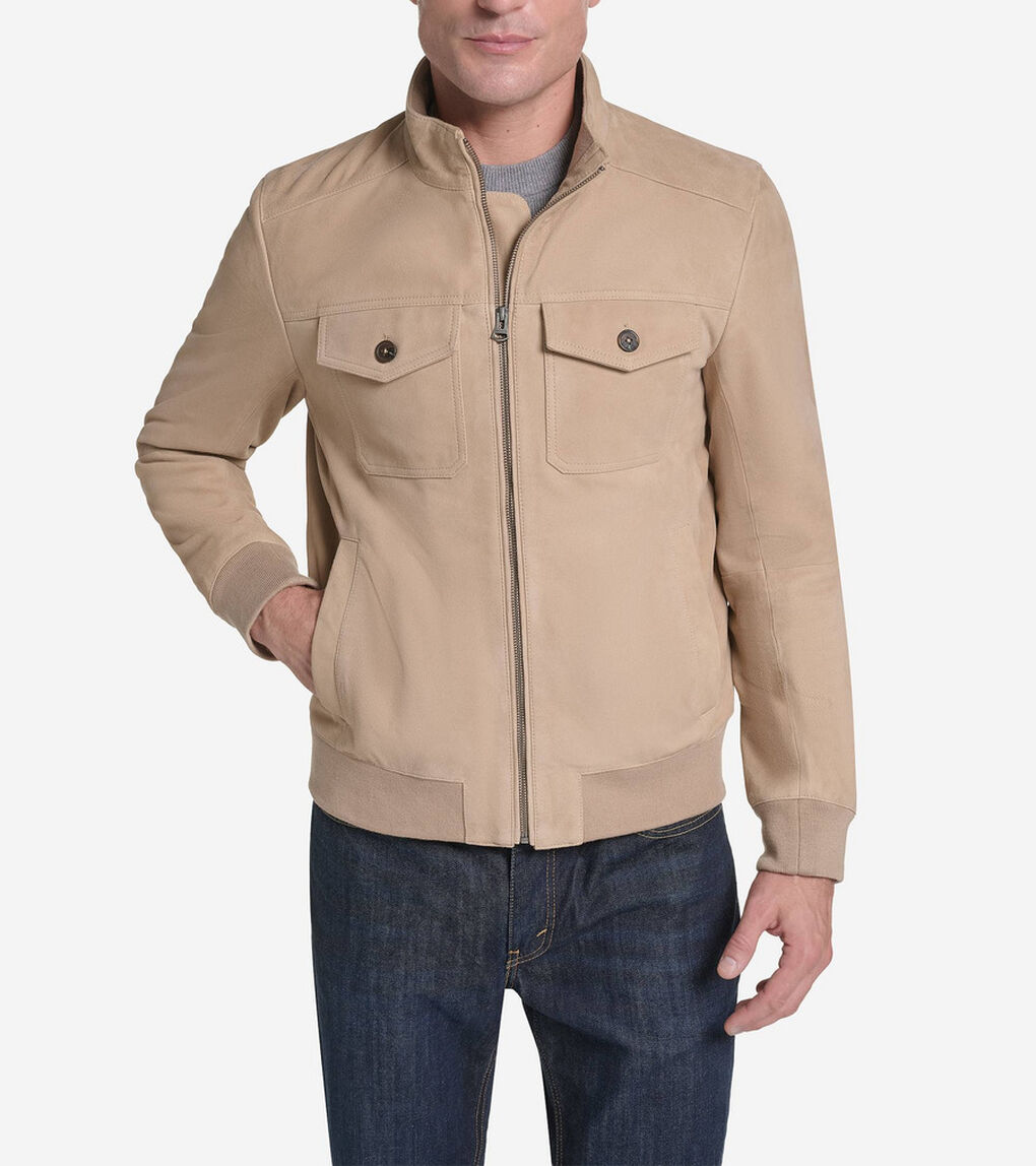 スエード ハリントン ジャケット mens