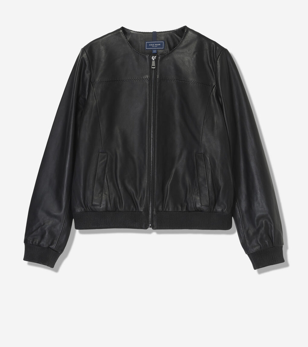 レザー ボンバー ジャケット womens