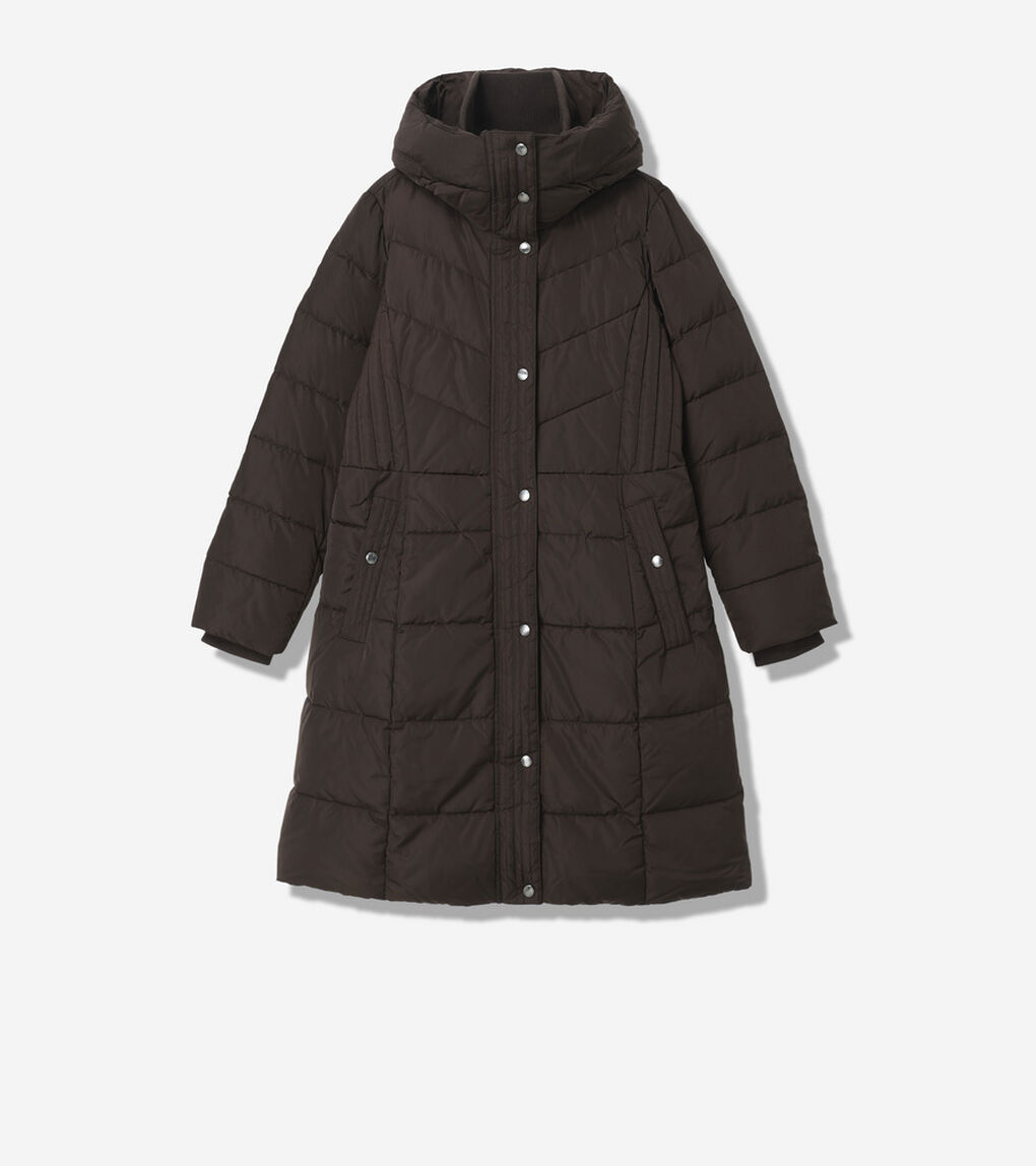 タフタ ダウン ジャケット ウィズ セットイン フード womens