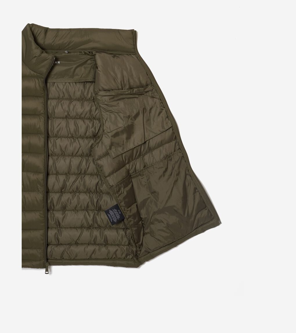 ジップフロントキルテッドベスト mens.