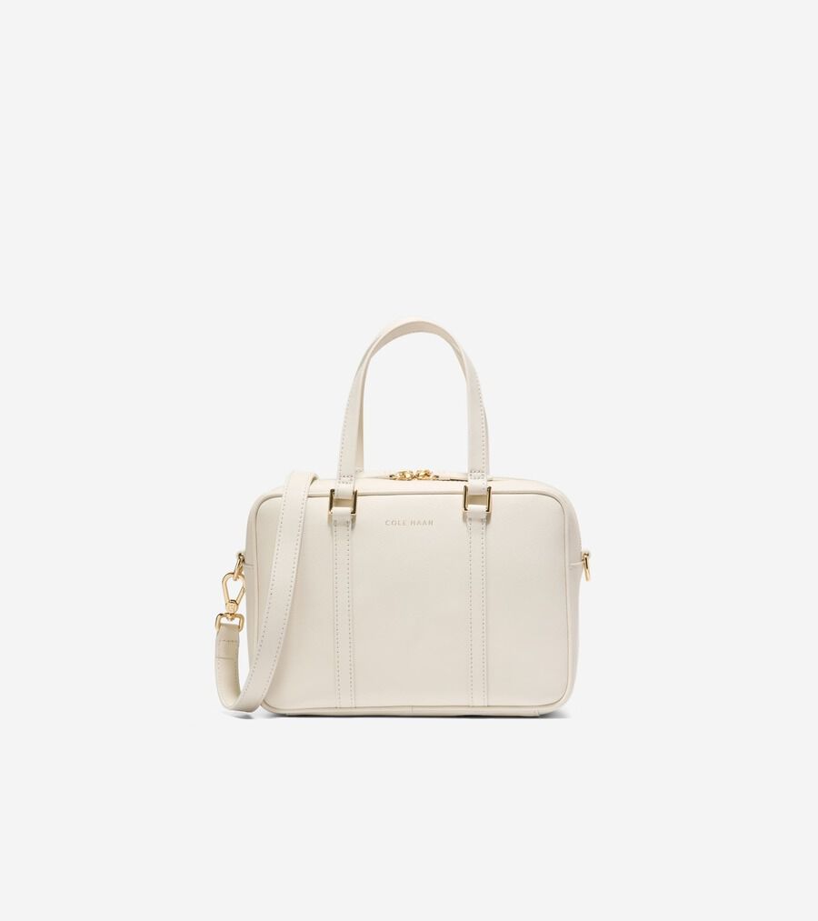 COLE HAAN コール ハーン ハンドバッグ シボ革 巾着 オフ