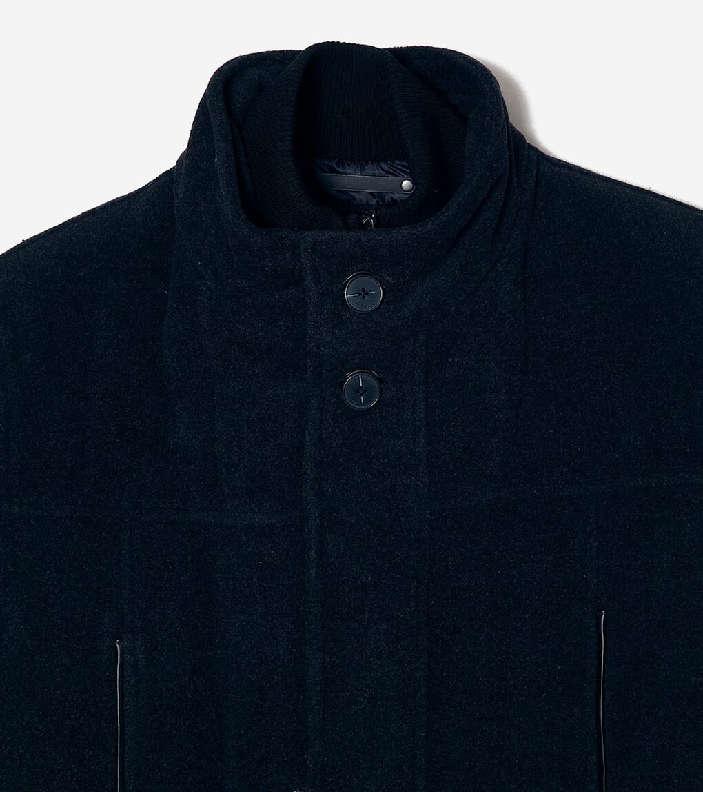 カー コート ウィズ フェイク レザー ディテールズ mens