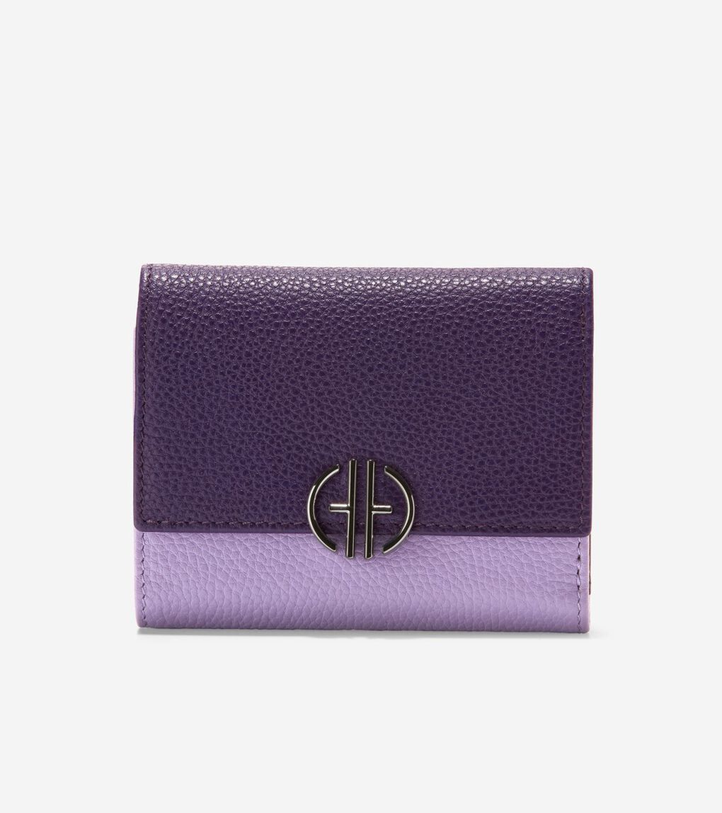 レザー スモール トライフォールド ウォレット womens.