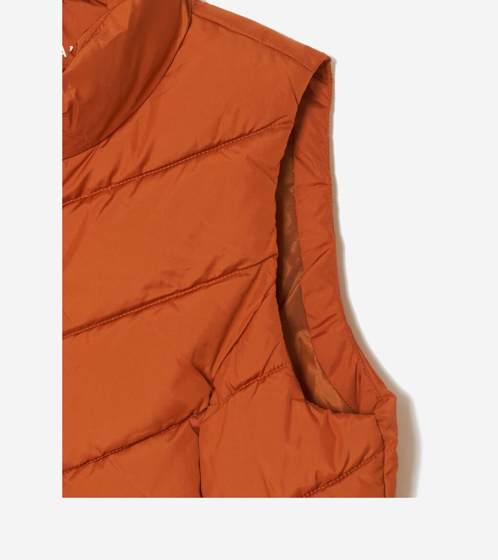 シェブロン ポリフィル ジップ フロントベスト womens.