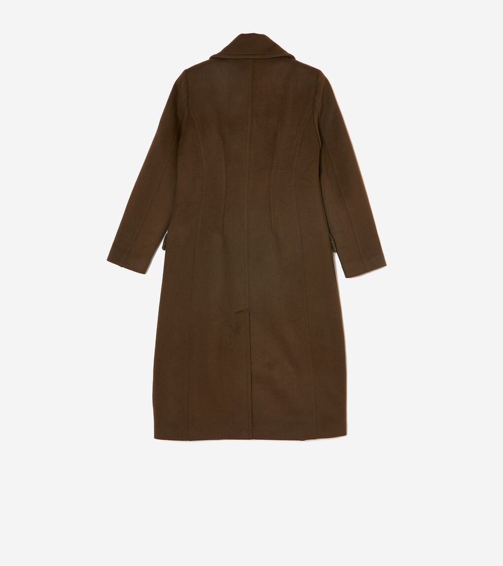 ダブルブレスト サージ ツイル ウール コート womens