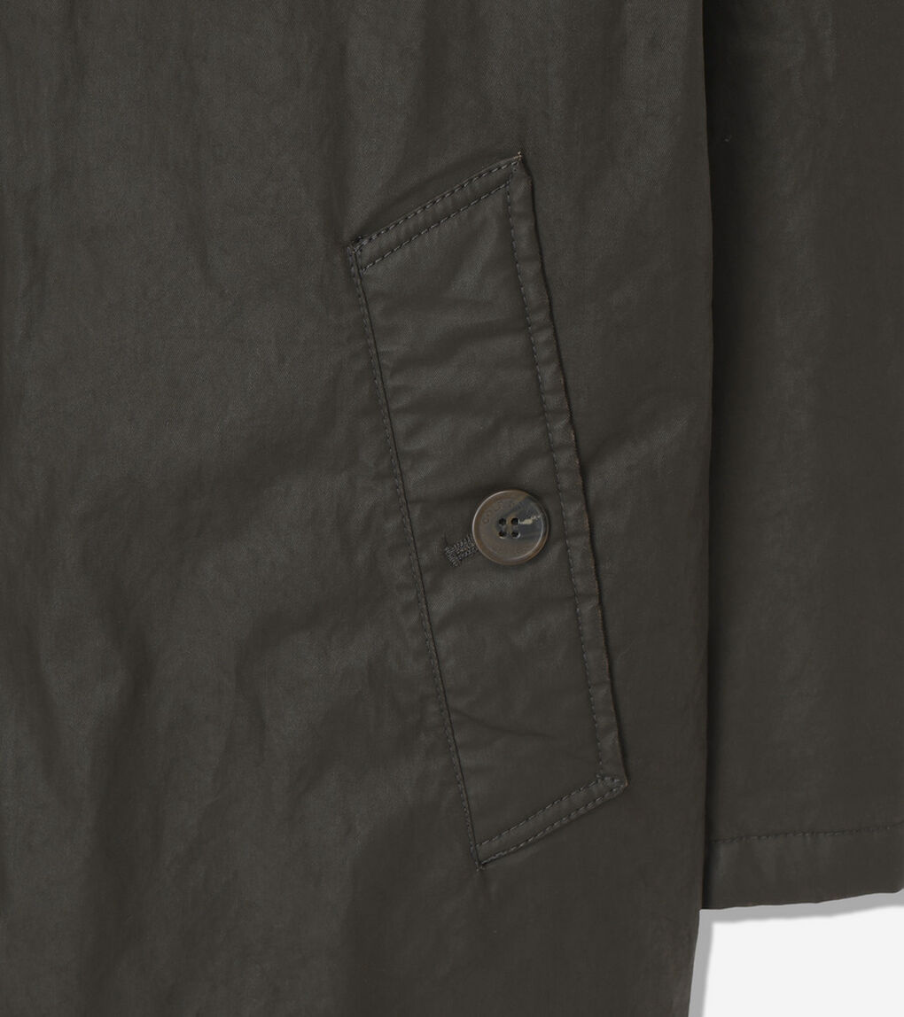 コーティッド コットン ロング バーン コート mens
