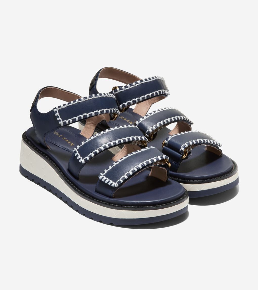 グランドプロ デイリン ウェッジ トリプル ストラップ サンダル womens