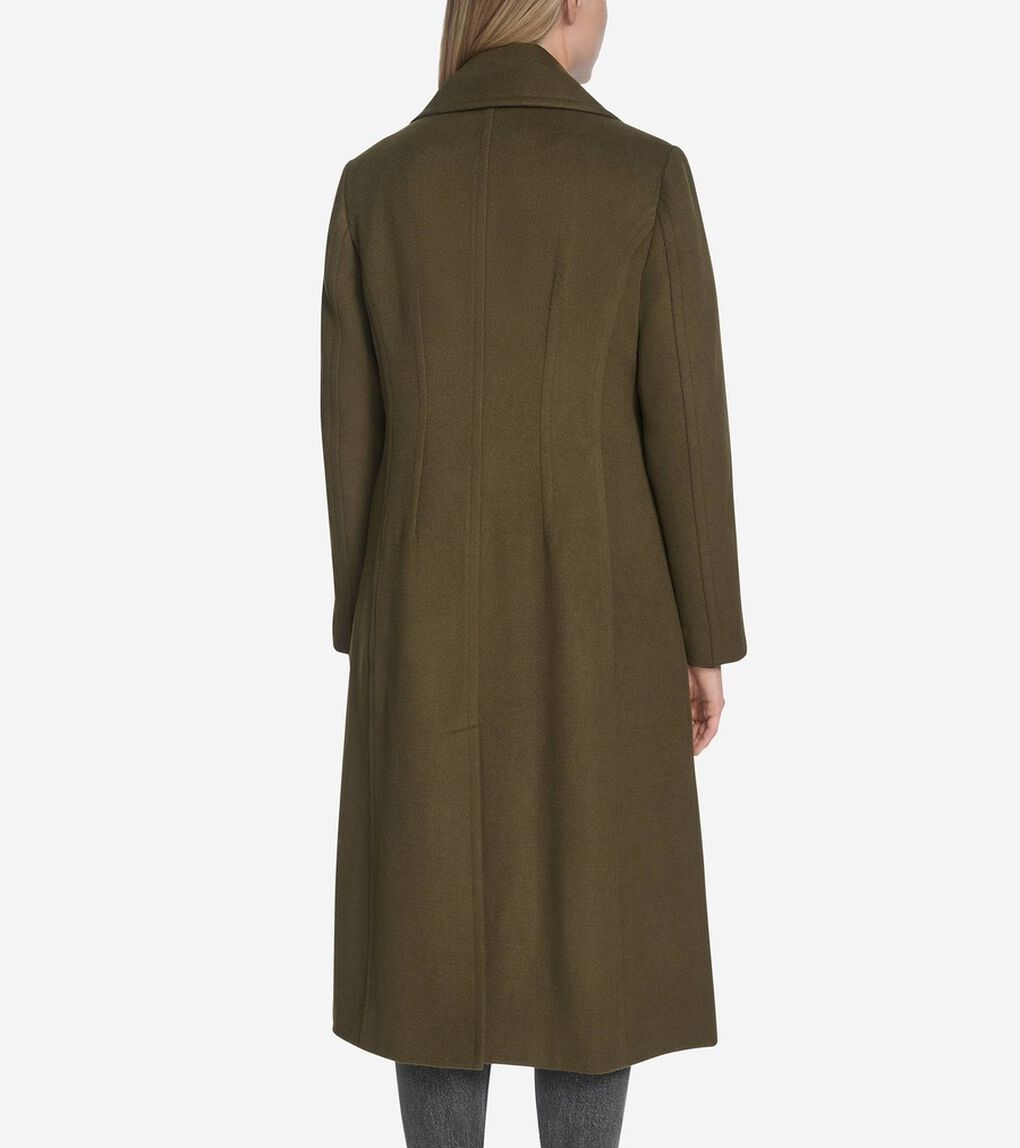 ダブルブレスト サージ ツイル ウール コート womens
