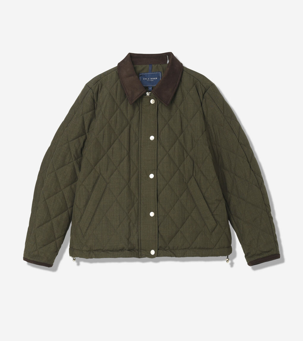 クロス ハッチ ショート キルト ジャケット womens