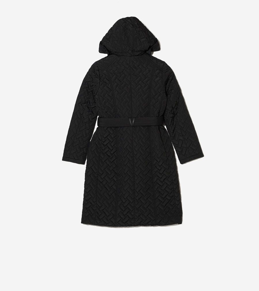 フーデッド ロング ベルテッドコート womens. 0.0 | COLE_HAAN
