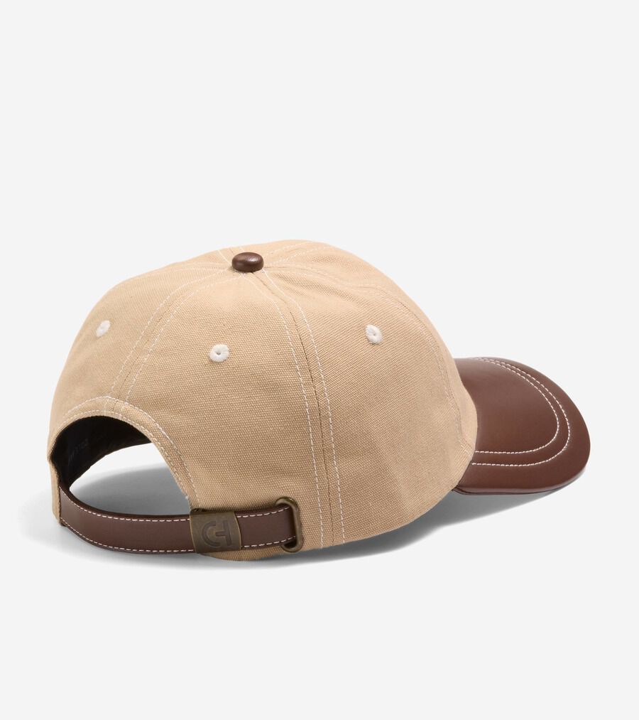 【Cole Haan】★キャップ★ Women's Leather Baseball Cap キャンバスウィズレザーベースボールキャップ womens 7000