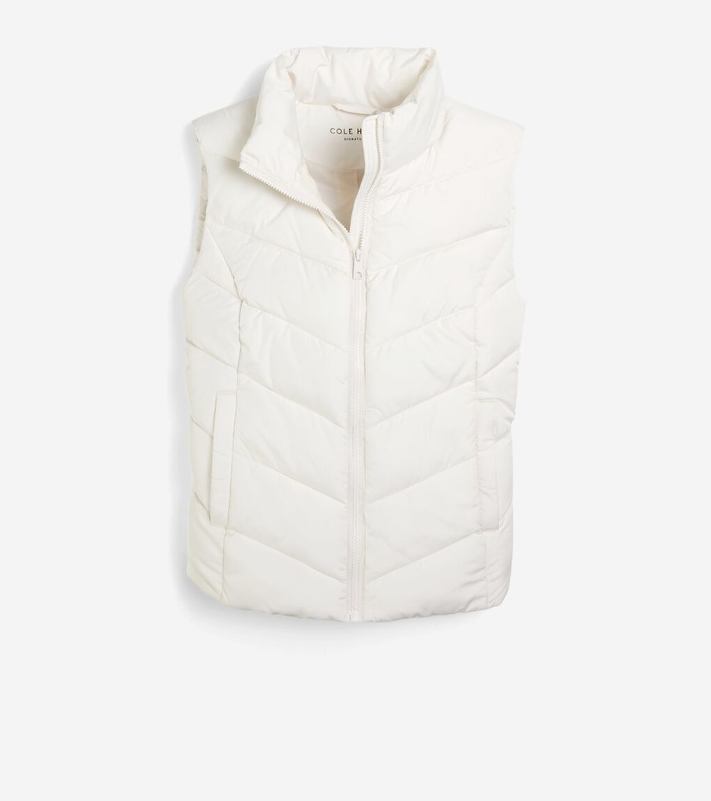 シェブロン ポリフィル ジップ フロントベスト womens.