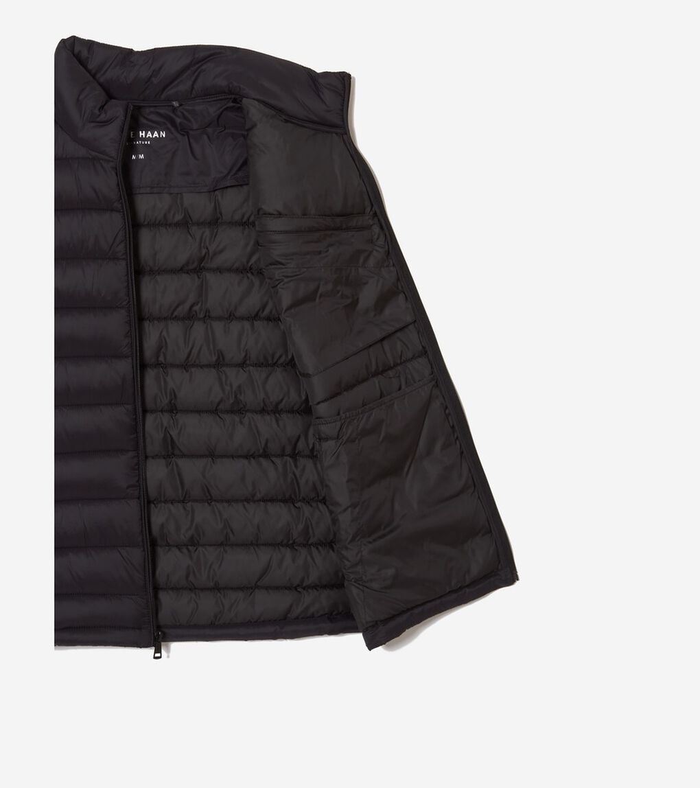 ジップフロントキルテッドベスト mens.
