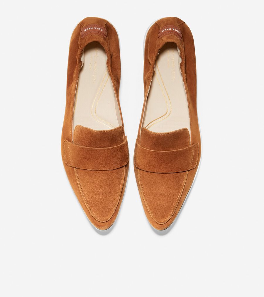 COLE HAAN スエードフラットシューズ　オレンジ COLE HAAN スエードフラットシューズオレンジ