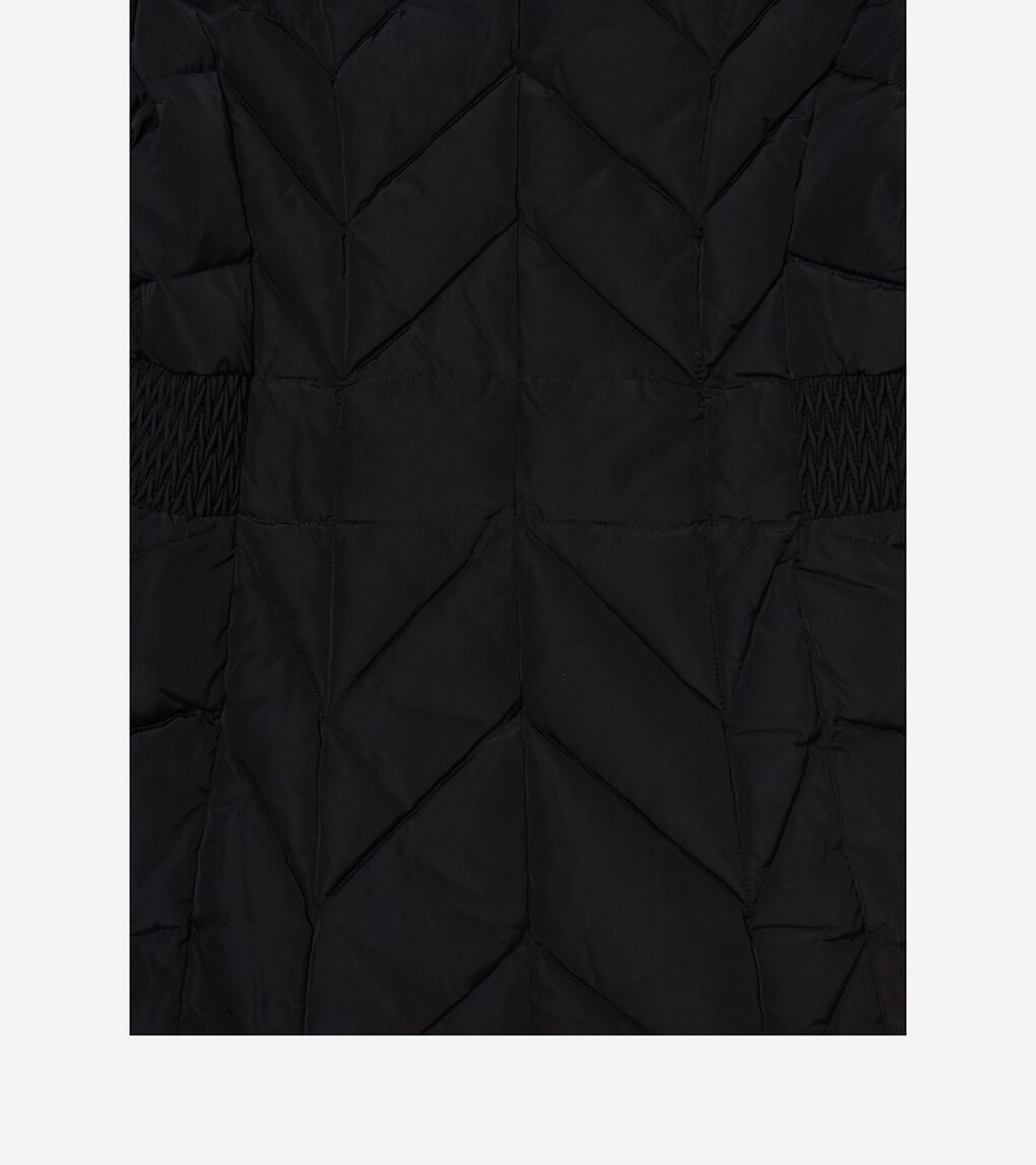 タフタダウンコートウィズイラスティケイティッドウエストインサート womens.