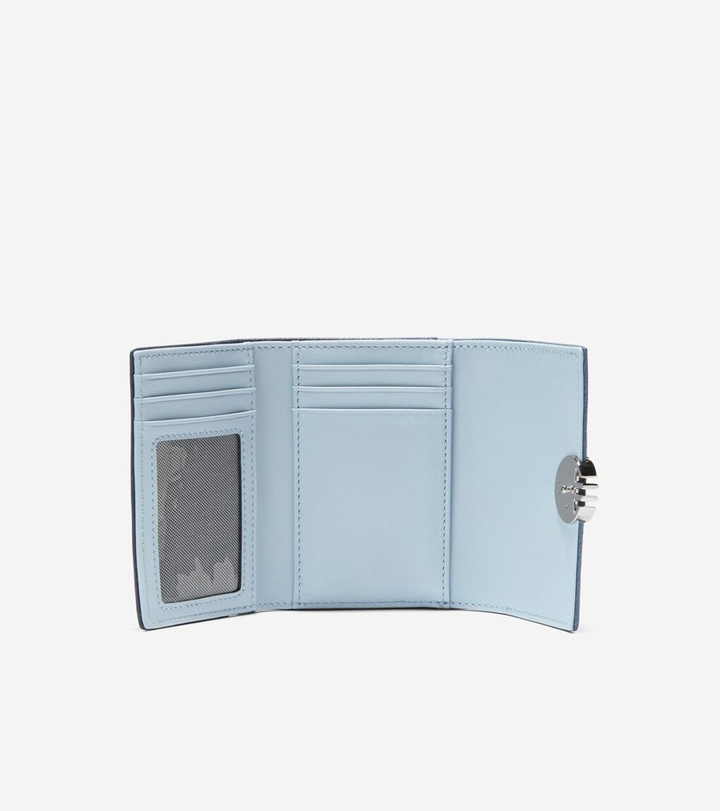 レザー スモール トライフォールド ウォレット womens.