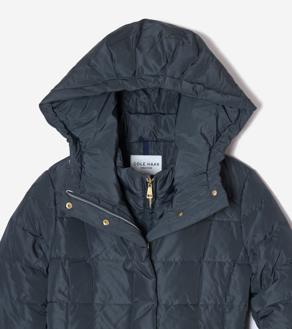 シグネチャー 32IN タフタ ダウン コート womens