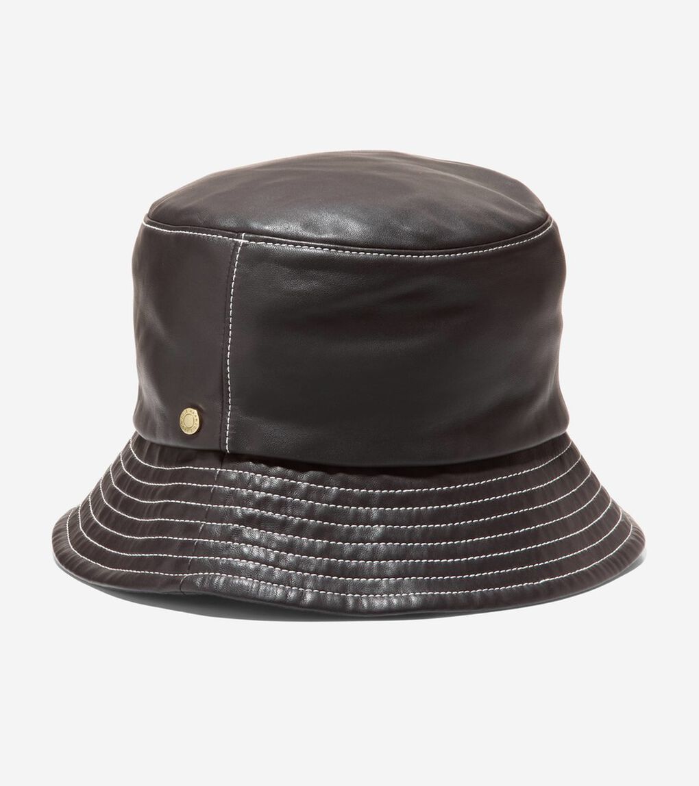 レザー バケット ハット womens