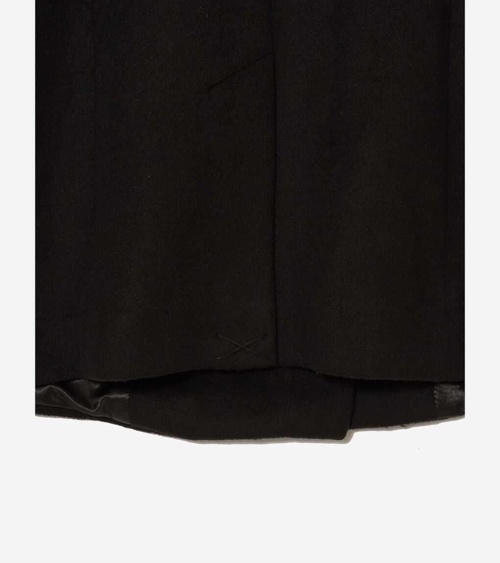 ジップアップアシンメトリカル コートW/ファーカラー womens.