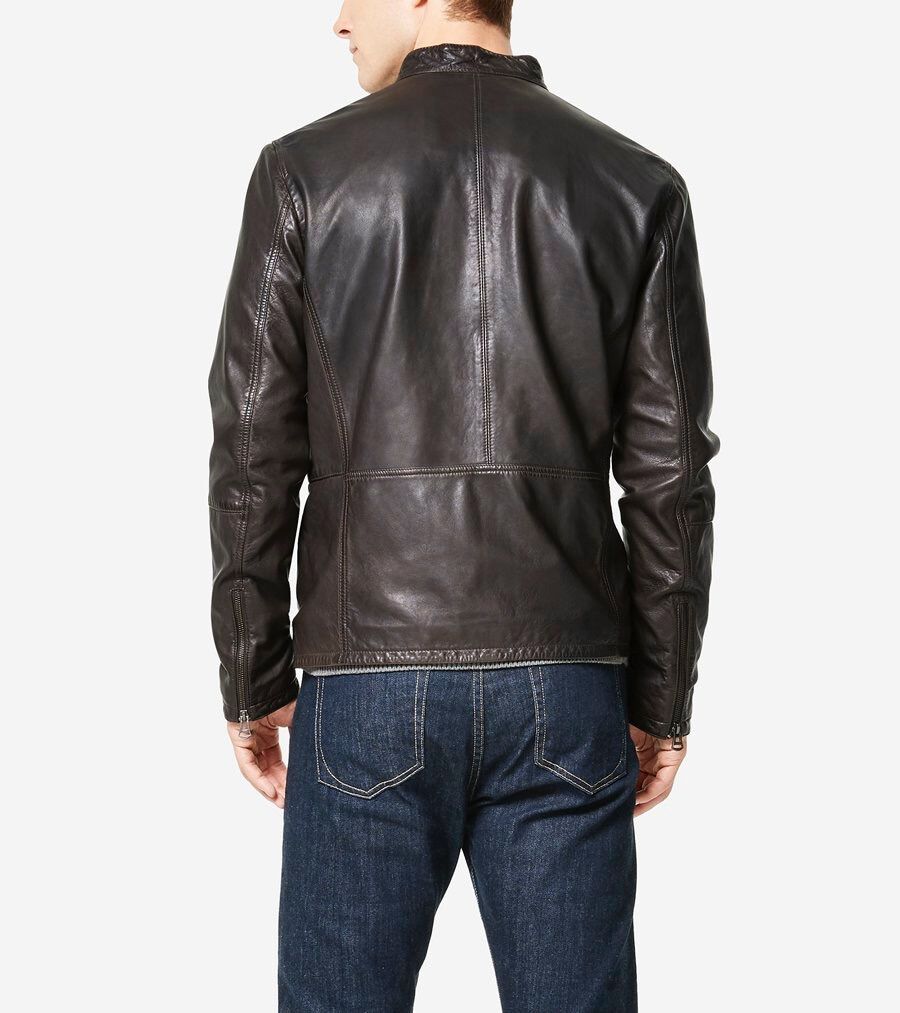 【COLE HAAN】 〈美品〉メンズ 黒 レザーライダースジャケット Amazon | コールハーン署名メンズフェイクレザージャケット カラー