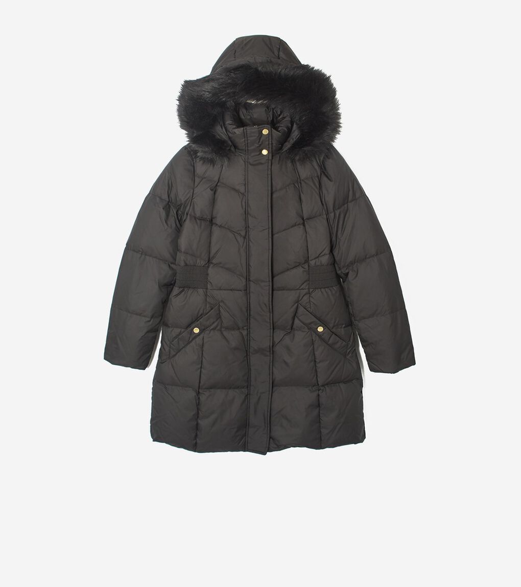 エッセンシャル ダウンコート ウィズ リムーバル ファー womens.