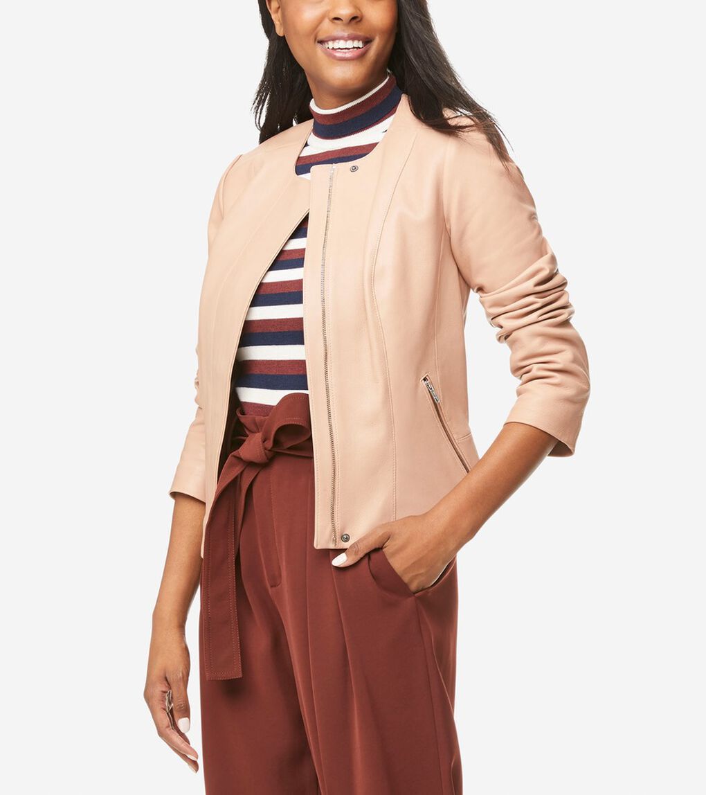 バター ラム レザー ジャケット womens. 0.0 | COLE_HAAN