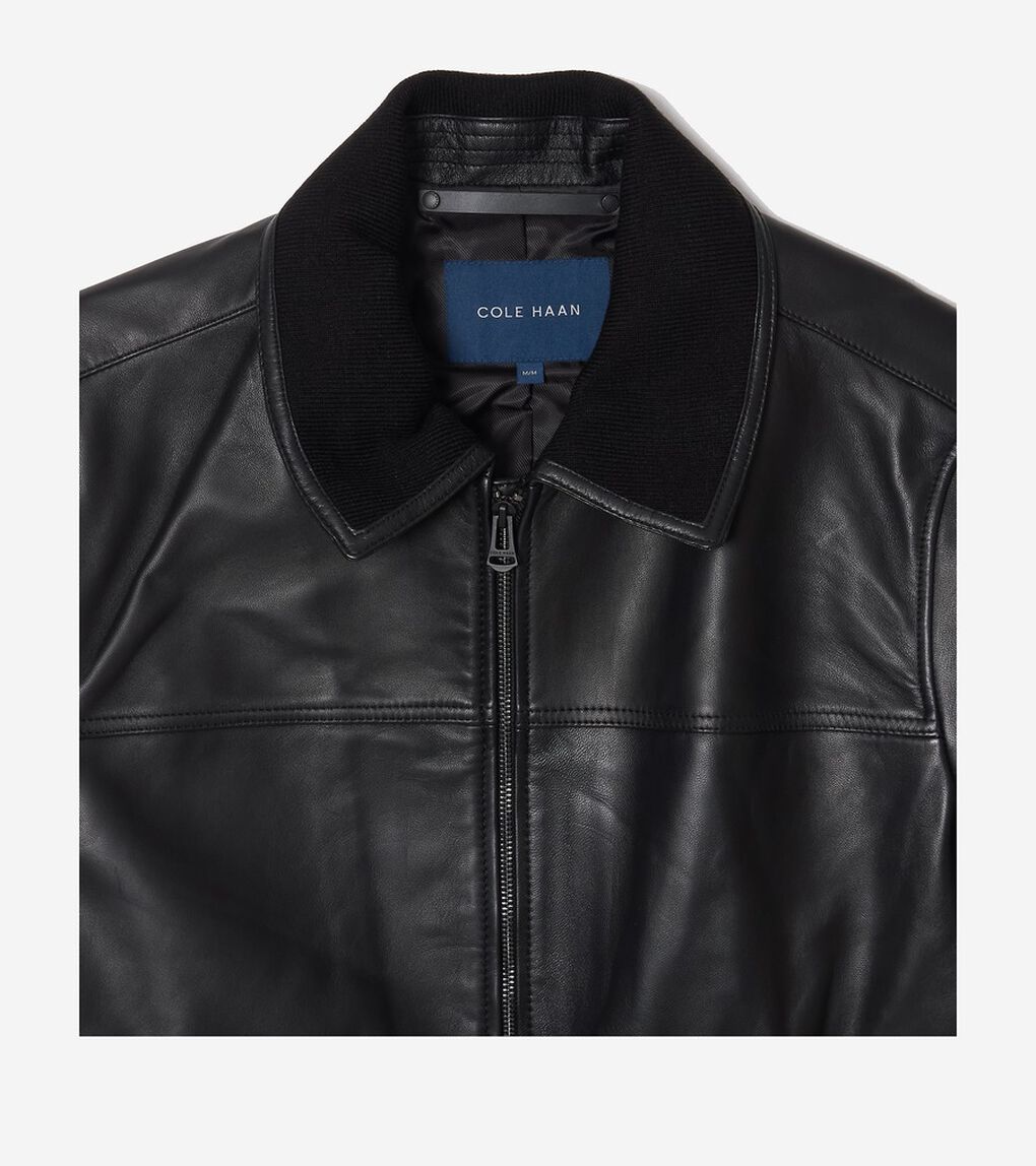 ソフトラムジャケットウィズニットカラー mens
