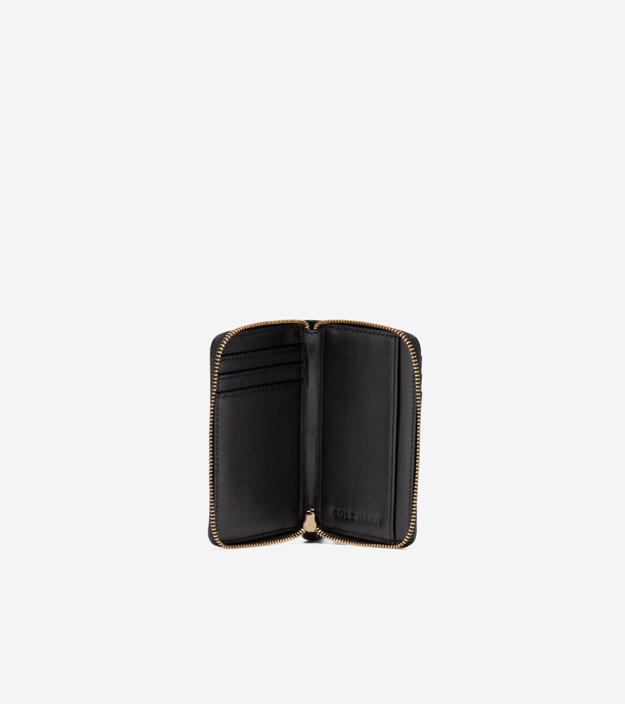 【コールハーン】リストストラップ付 LARGE WALLET コール ハーン COLE HAAN カード ケース W/ ジップ womens （ダーク