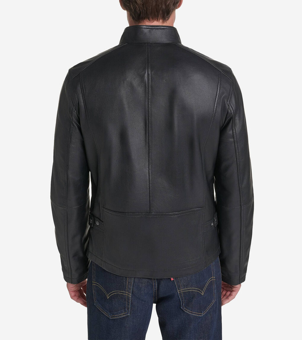 スムース レザー レーサー ジャケット mens.