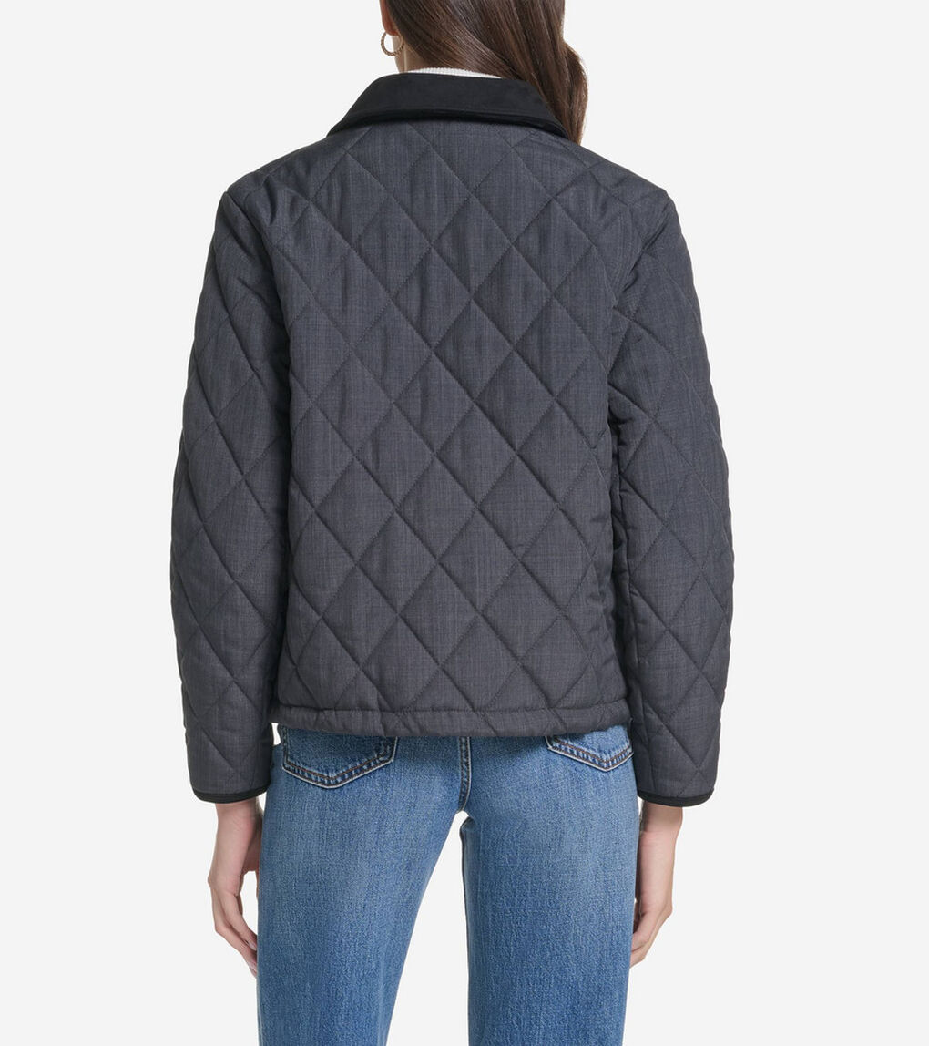 クロス ハッチ ショート キルト ジャケット womens