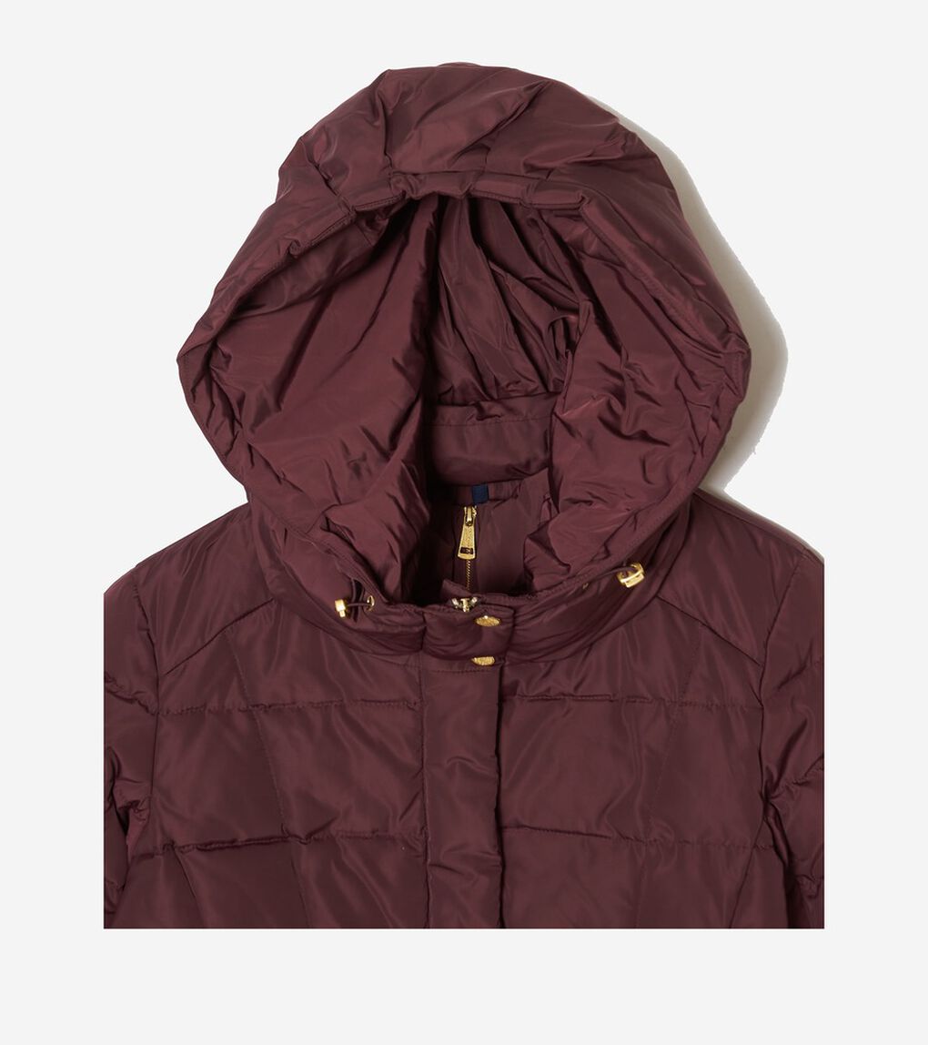 シグネチャー 32IN タフタ ダウンコート ウィズ フード womens.
