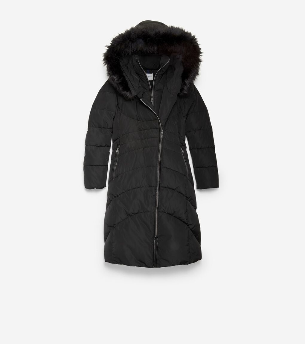 タフタ ダウン コート フード付き womens.