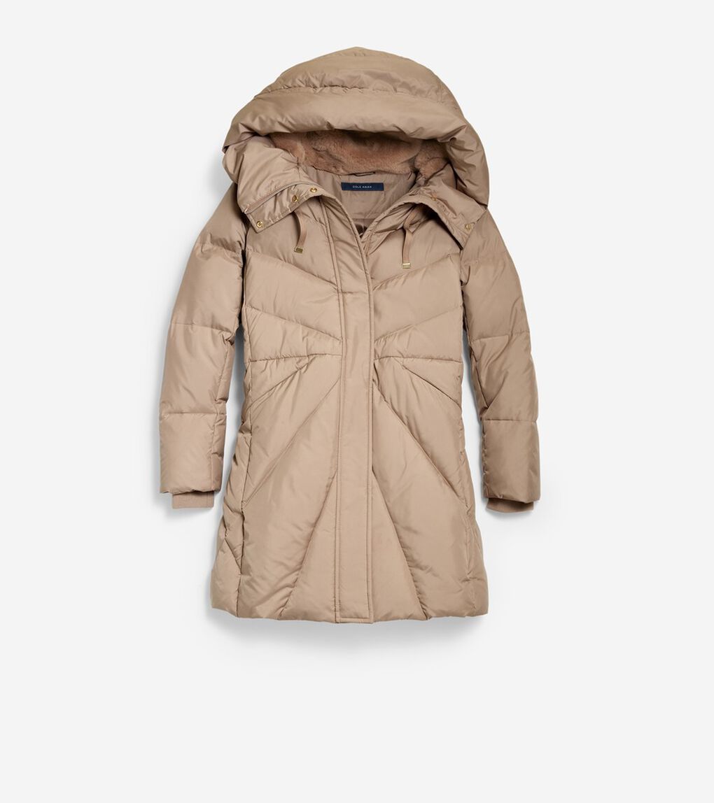 コクーン フーテッド ダウン パッファー womens.