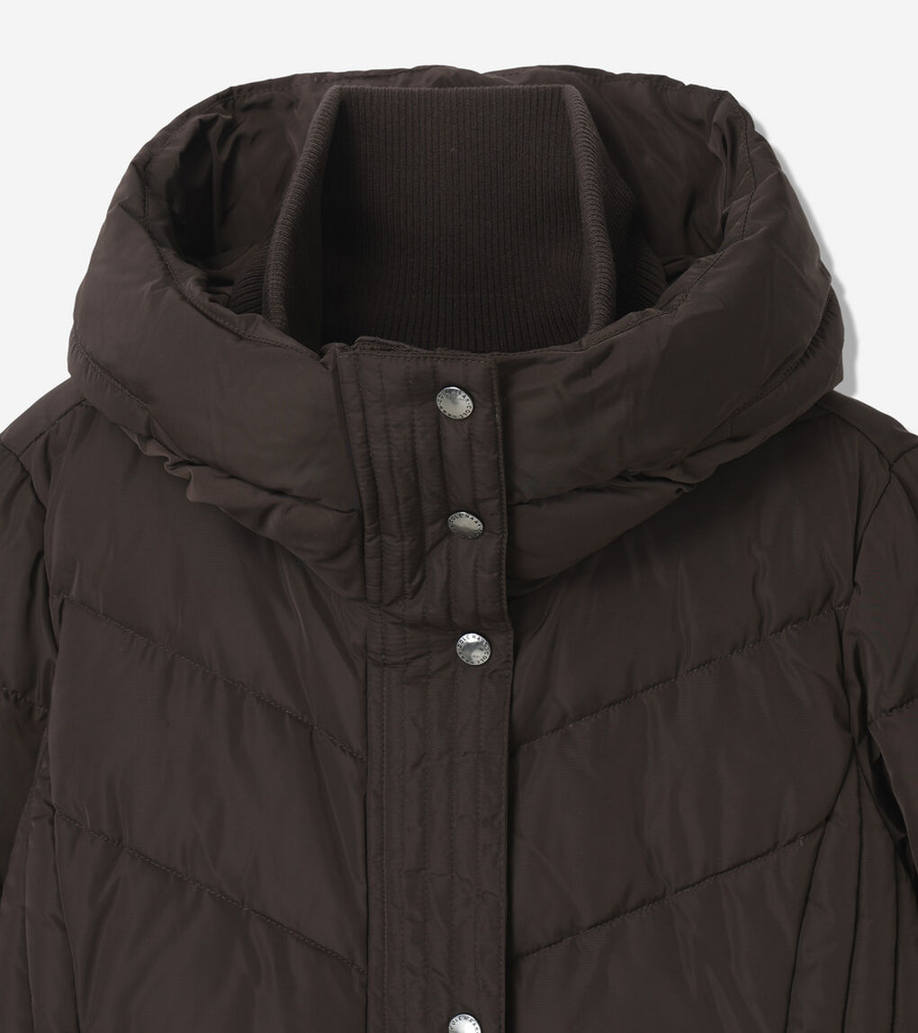 タフタ ダウン ジャケット ウィズ セットイン フード womens