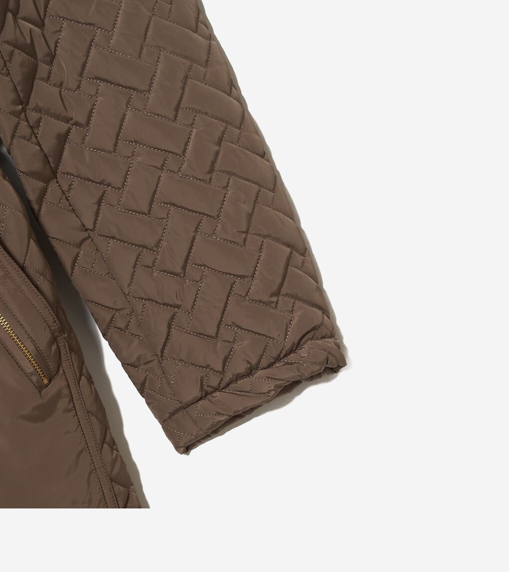 フーデッド ロング ベルテッドコート womens.