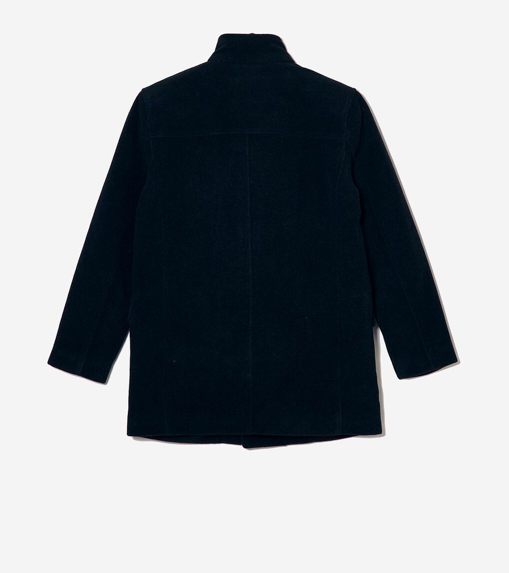 カー コート ウィズ フェイク レザー ディテールズ mens