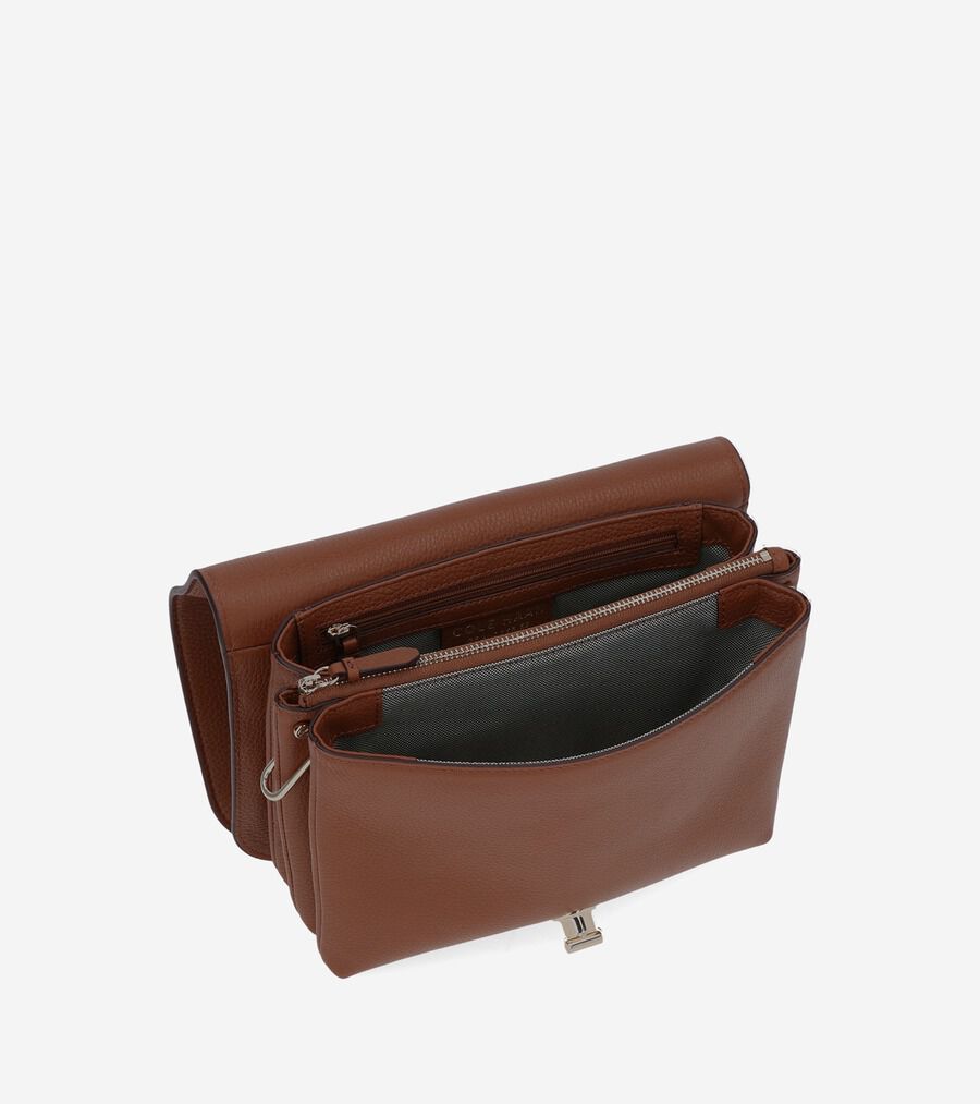 Cole haan hinge 2025 lock leather crossbody bag